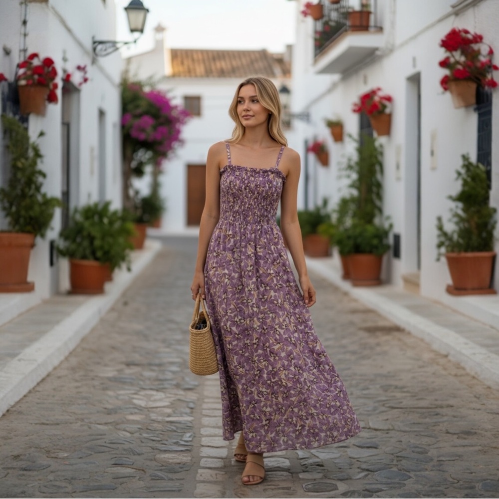 H&M Floral Maxi Dress in Lavender